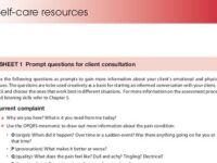 Client Self Care Resources – Prompt questions for Client Consultation SELF-CARE RESOURSES 1